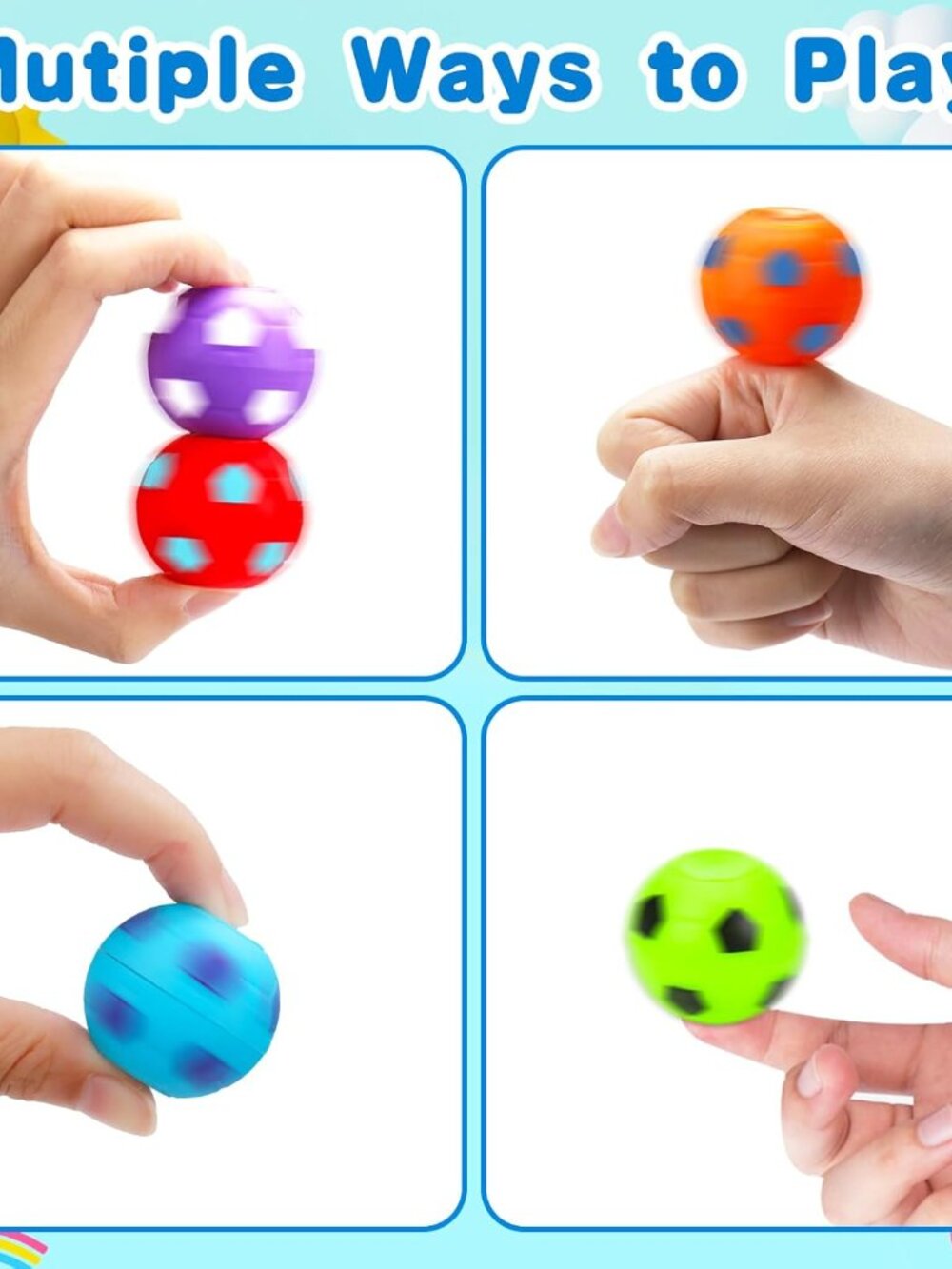 32PCS Fidget Spinner Soccer Balls Sports Party Favors Bulk